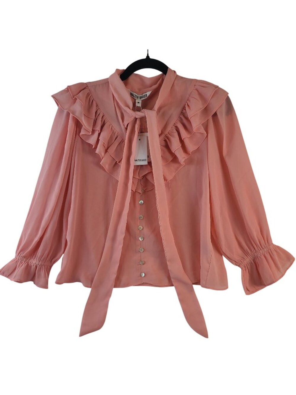 NEW Walter Baker Davina Top Ruffled Blouse Dusty Pink Sz Medium